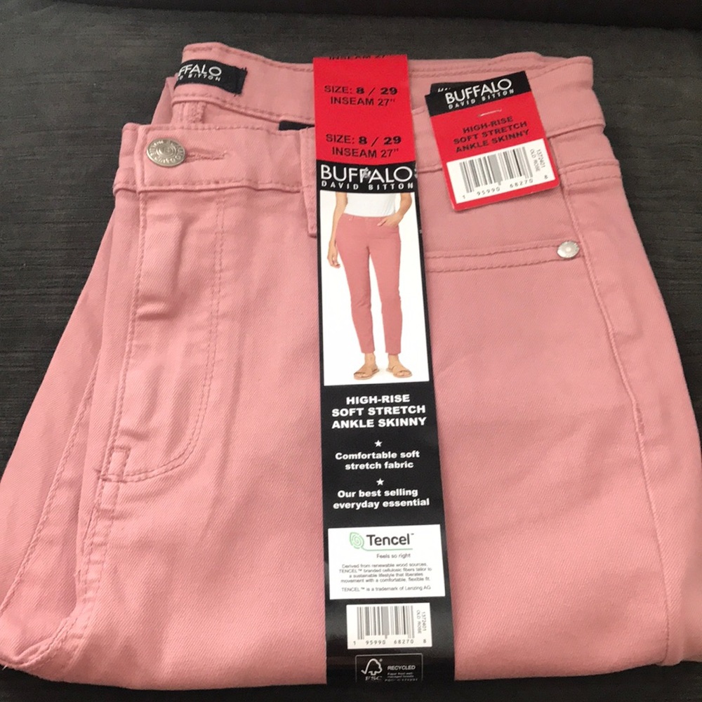 𝅺BUFFALO David Bitton Ankle Skinny NWT old rose color very soft / comfortable